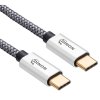 Cable USB-C a USB-C 3.1 10Gbps 3mts Conector Metálico Blanco