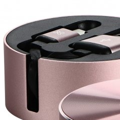 Cable KlipX Retractil USB Tipo-C Color Rose Gold