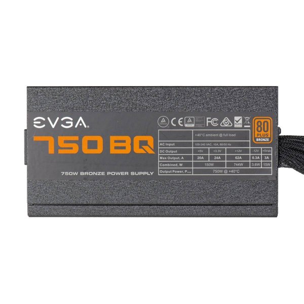 Fuente de Poder EVGA 750W BQ Certificada 80+ Plus Bronze Semi Modular