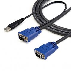 Cable Startech KVM de 1.8m Ultra Delgado 2-en-1 VGA USB - HD15 Macho a Macho