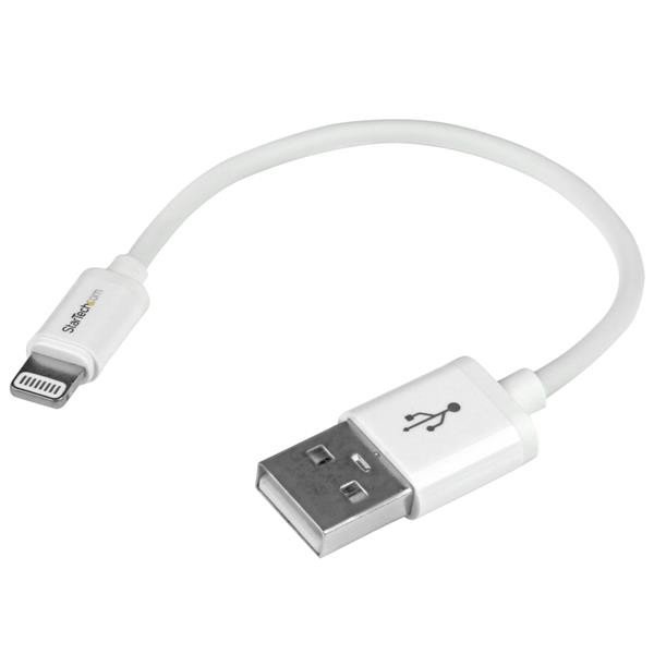 Cable Startech 15cm Cargador 8 Pin a USB A 2.0 para Apple/iPod/iPhone/iPad Blanco