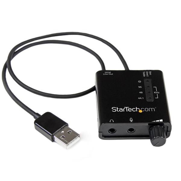 Tarjeta de Sonido Externa Startech Estéreo USB  Adaptador con Salida SPDIF Negro