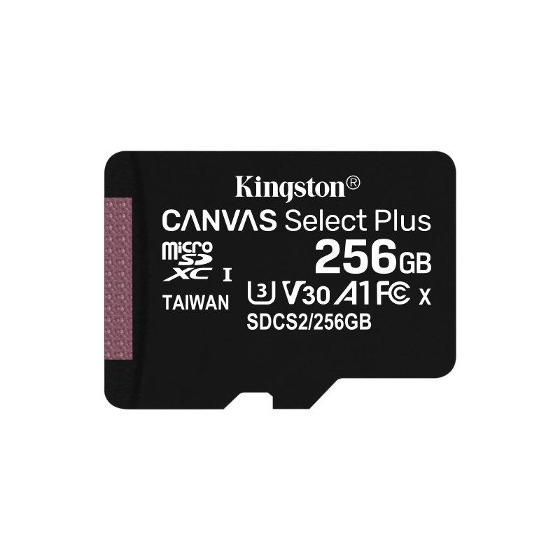 Memoria MicroSDXC Kingston 256GB Canvas Select Plus 100R/85R, Class 10 UHS-I