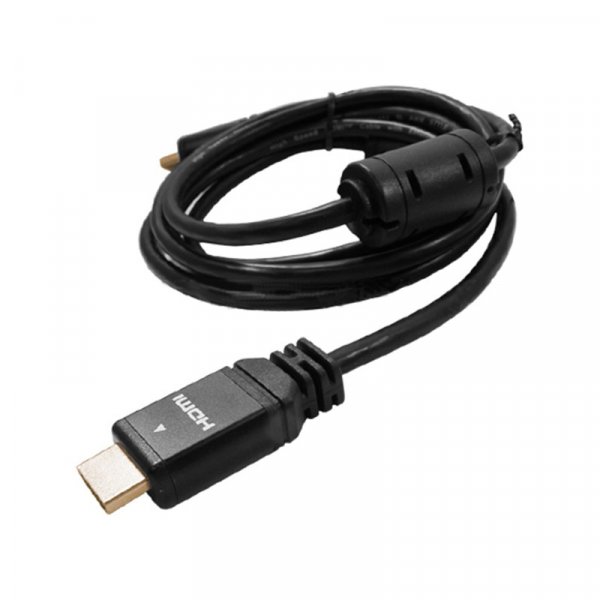 Cable HDMI 1,8M M/M V1.4 Conector Metalico Negro Baño Oro 30 AWG